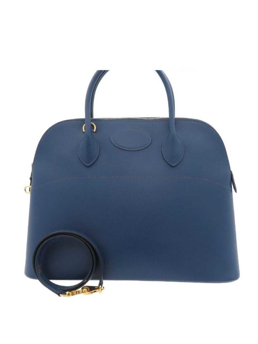 Hermes Bolide 35 Blue Gold Ardennes 2-Way Shoulder Bag
